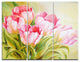 "Bunch of Tulips Oil Painting" Glossy Metal Wall Art, 3 Panels, 36"x28"