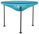 Zicatela Indoor/Outdoor Handmade Side Table, Blue Weave, Black Frame
