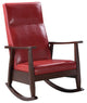 Raina Rocking Chair Red Pu  Espresso