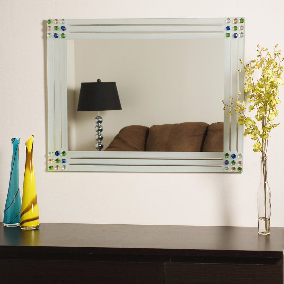 Bejeweled Frameless Bathroom Mirror