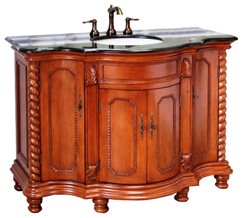 48" Single Sink Vanity-Wood-Light Walnut