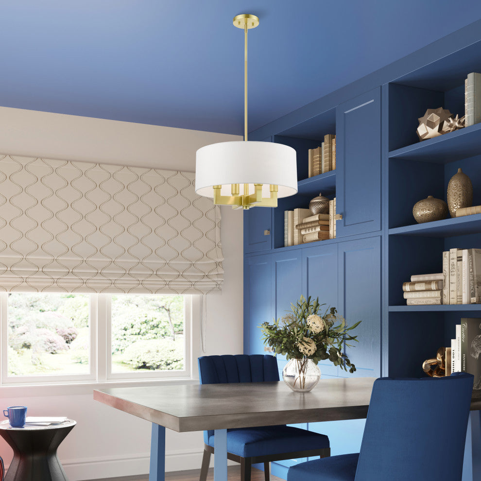 Cresthaven 4 Light Satin Brass Pendant