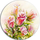 Rose Oil Painting, Floral Large Disc Metal Wall Art, 23"