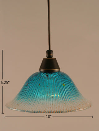 Cord Mini Pendant, Dark Granite/Teal Crystal