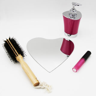 Small Decorative Wall Self Adhesive Shaped Mirrors, Set of 4, Heart