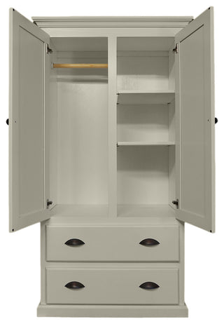 Modern Solid Wood Wardrobe, Soft White