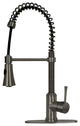 Copper Pre-Rinse Spring Kitchen Faucet with Pull Down Sprayer, Gun Black