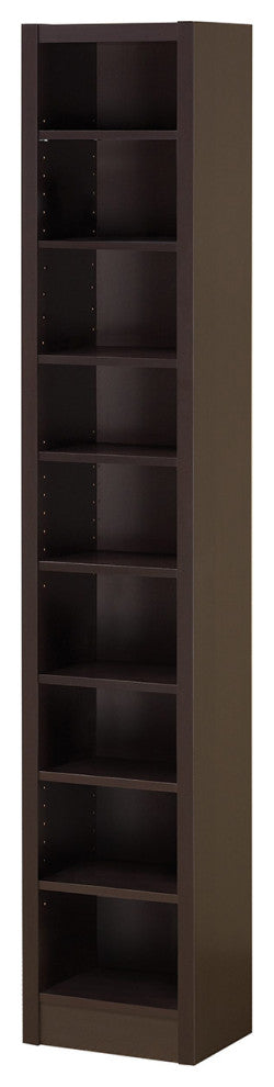 Rectangular Bookcase With 2 Fixed Shelves, Cappuccino