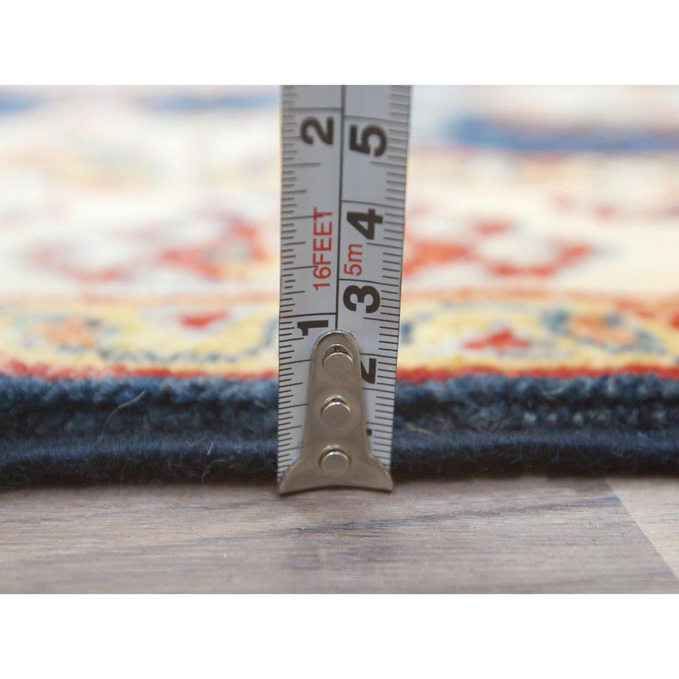 Yale Blue Special Kazak Soft Wool Hand Knotted XL Runner Oriental Rug 3'x18'6"
