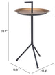 Sofa Side Table, Round, Steel Metal, Gold, Black, Lounge Cafe Lobby Hospitality