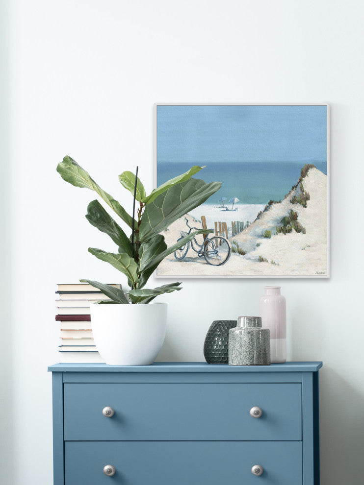 "Biking My Way" Floater Framed Painting Print on Canvas, 18x18