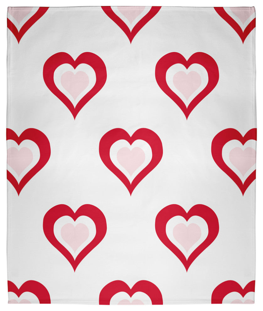 60 x 80 in Burnin' Love Valentine's Throw Blanket, Red
