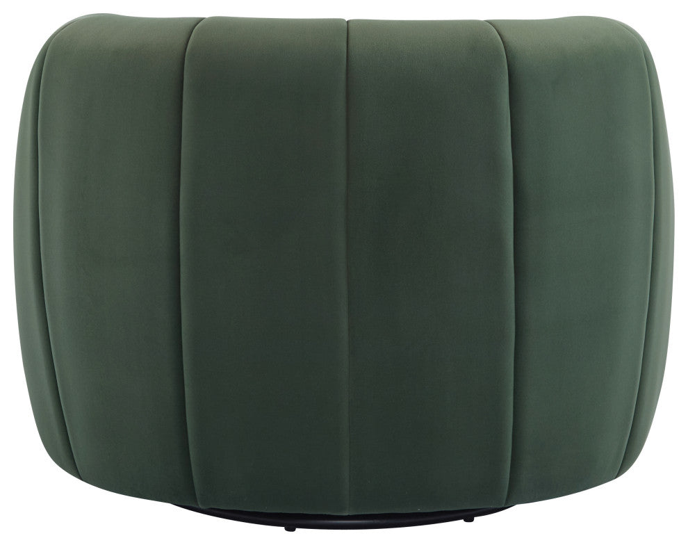 GDF Studio 360Â° Modern Swivel Club Chair, Metal Base, Velvet/Olive Green