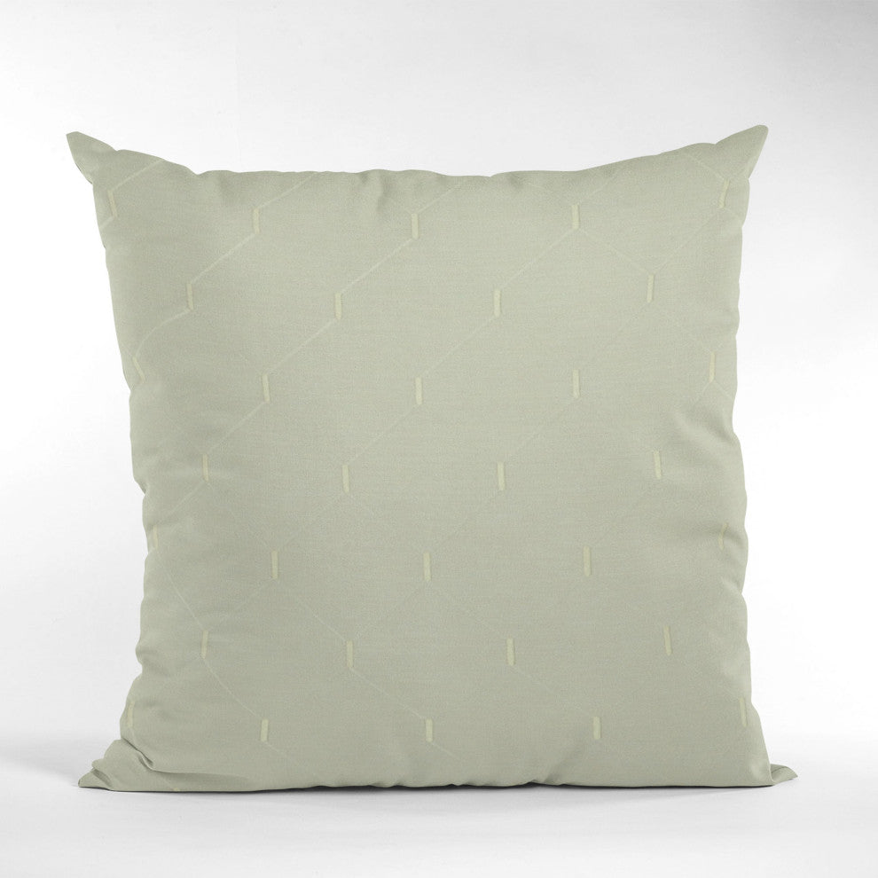 White Kona Embroidery, Some Shine To This Pattern Luxury Throw Pillow, 18"x18"