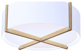 Plura 18" Flushmount, White Washed Oak, Frosted Polymer, Gu, 24 Socket