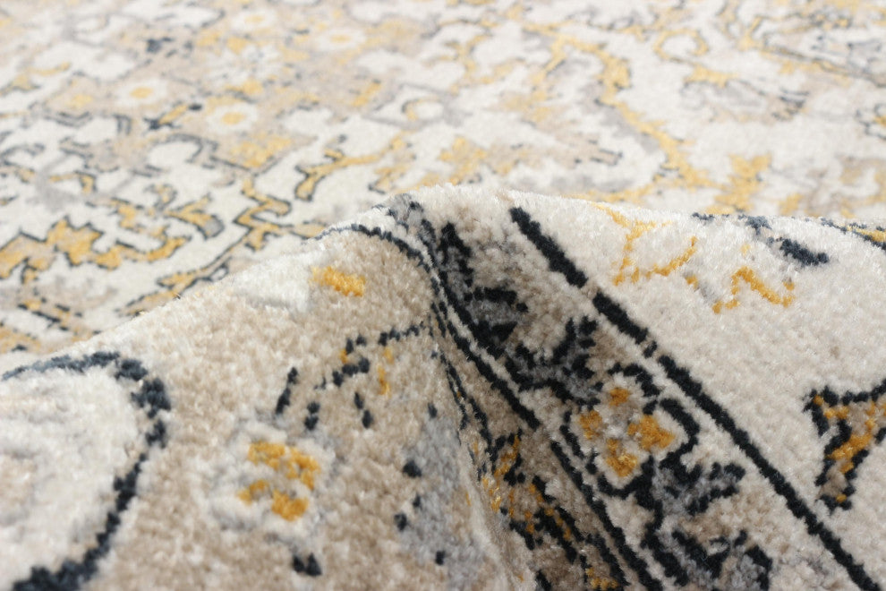 Aqua Legacy Area Rug, Ivory, 6'x9'