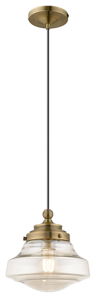 Livex Lighting Antique Brass 1-Light Mini Pendant