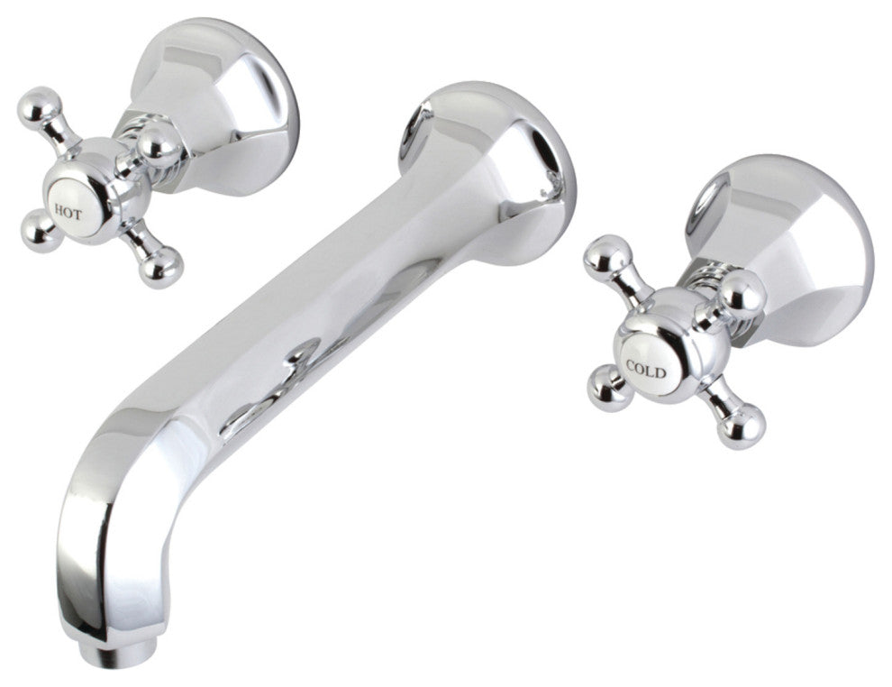 KS4021BX 2-Handle Wall Mount Tub Faucet, Polished Chrome
