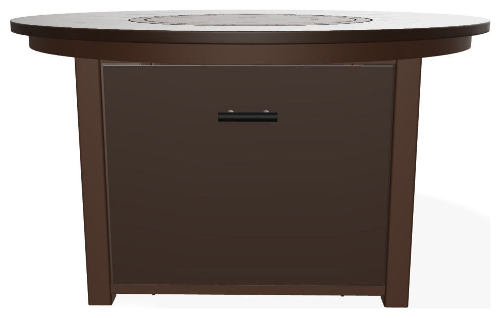 42" Marine Grade Fire Table with Propane Shelf, Kona/Kona