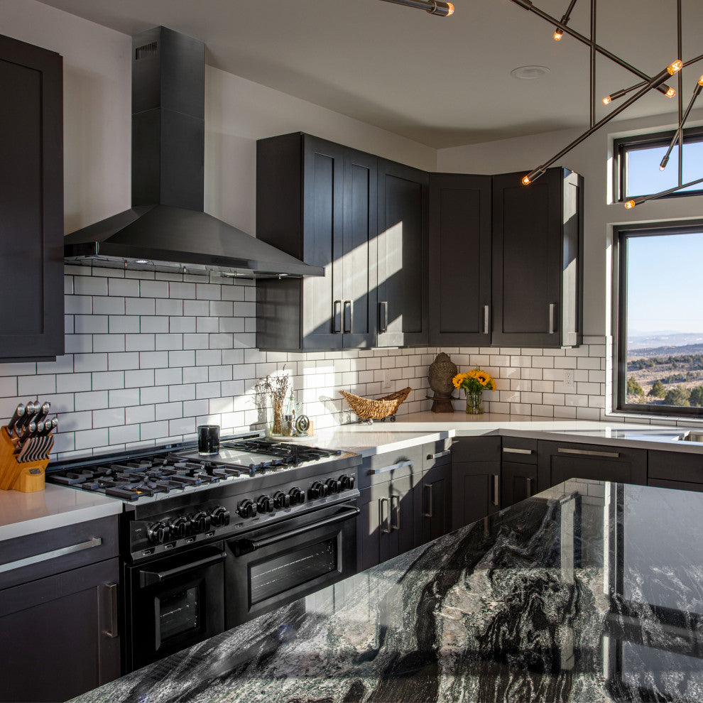 ZLINE 42" Range Hood, Black Stainless Steel With Set of 2 Charcoal Filters