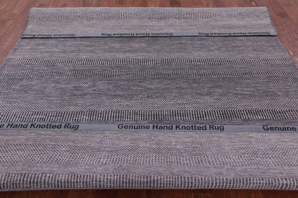 Hand Knotted Savannah Grass Wool and Silk Rug 8' 1" X 9' 8" Q12012