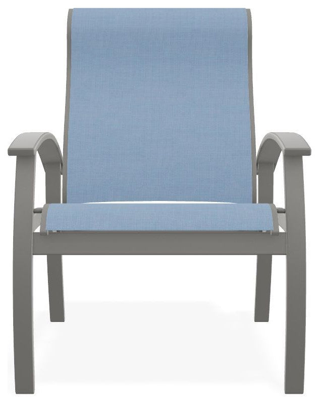 Belle Isle Sling Adjustable Outdoor Dining Chair, Sky/Snow