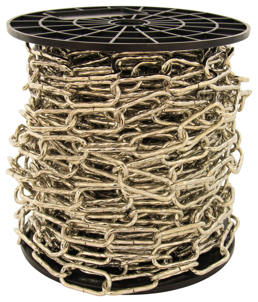 RCH Hardware Steel Standard Link Chandelier Chain, 98 Reel, Polished Nickel, U47