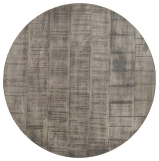 36" Round Coffee Table Handcrafted Drum Shape Mango Wood With Olive Gray Finish
