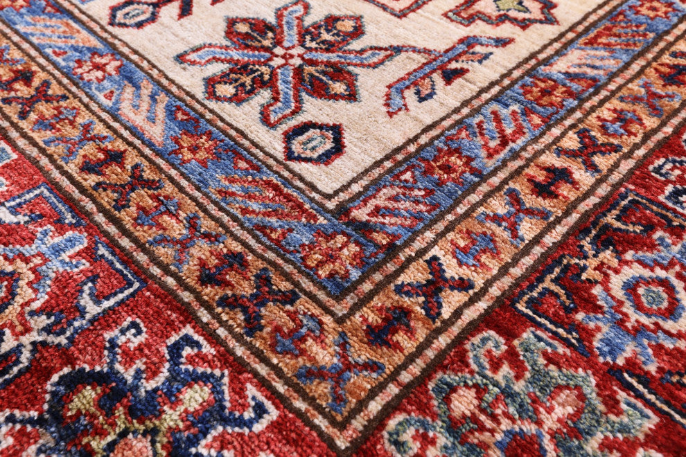 Super Kazak Hand Knotted Wool Rug 6' 0" X 8' 8" Q10528