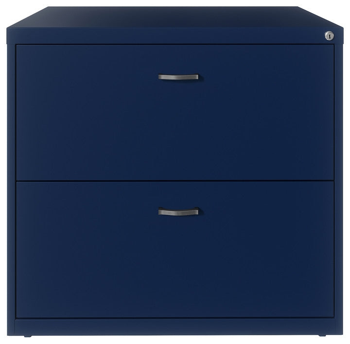 Hirsh Home Office Style Lateral Metal File Cabinet 30 in. Wide 2 Drawer Navy