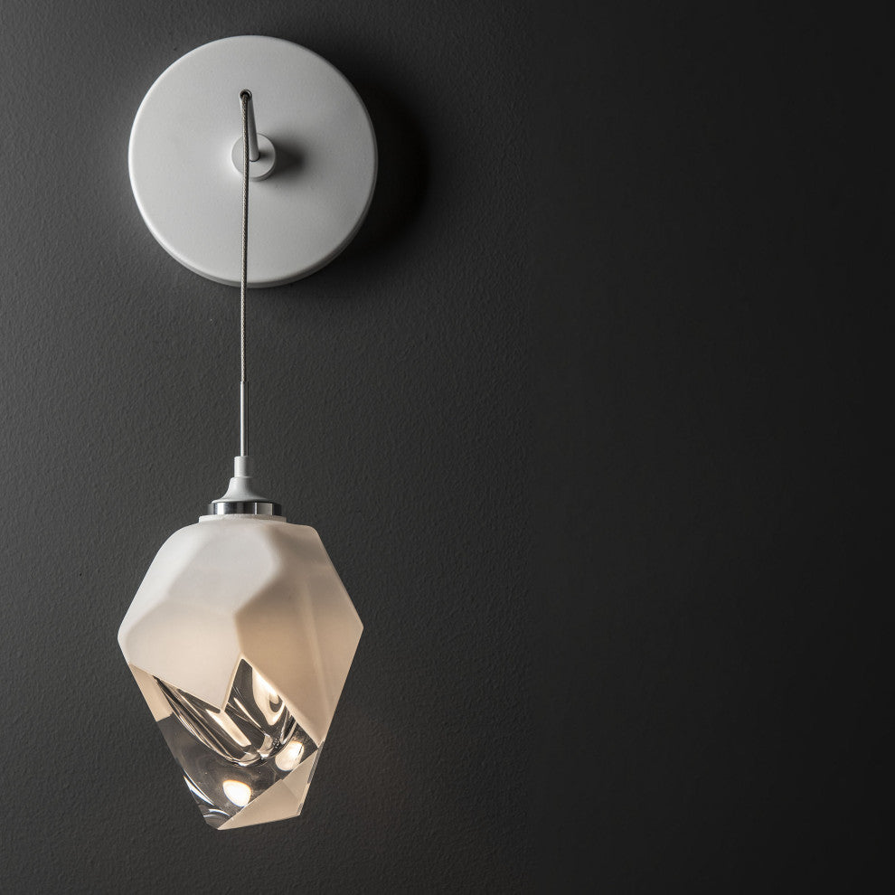 Chrysalis Small Low Voltage Sconce White Finish, White Crystal
