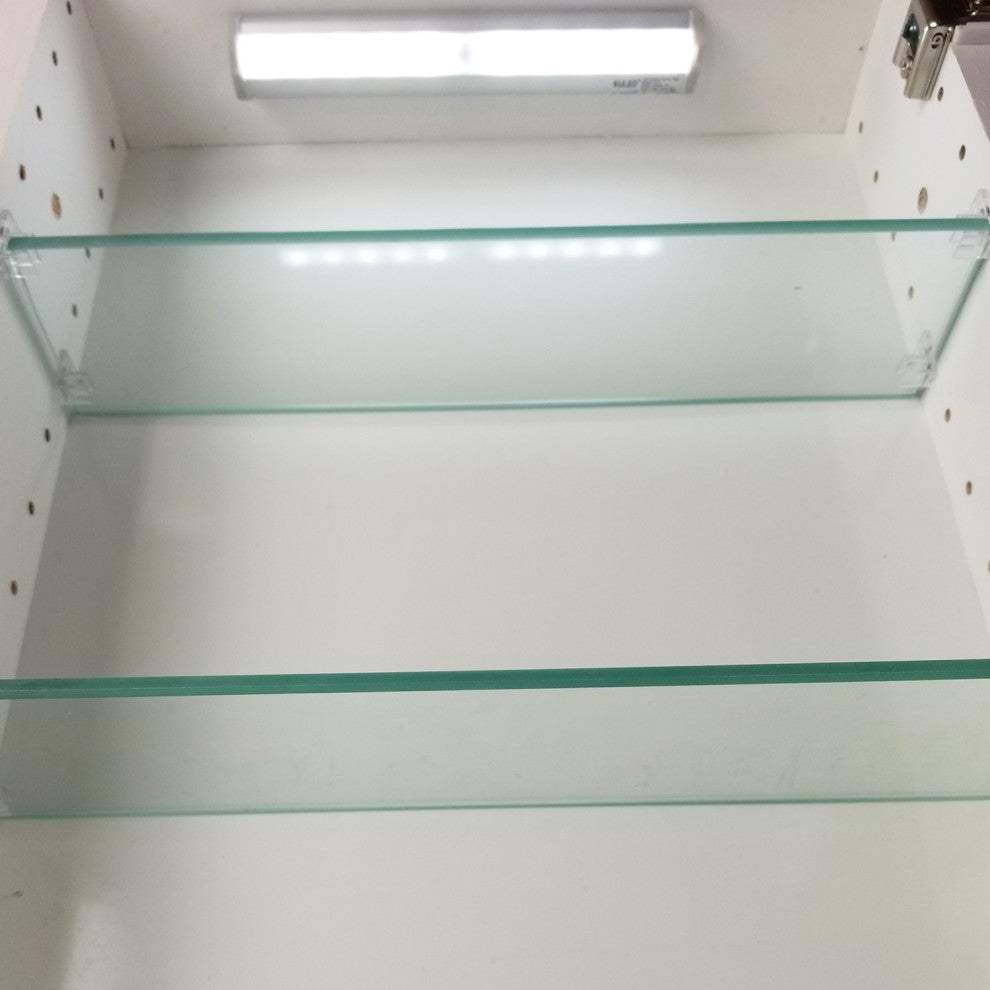 Dolphin Slab Panel Frameless Recessed Medicin Cabinet With LED Light 14 x 30
