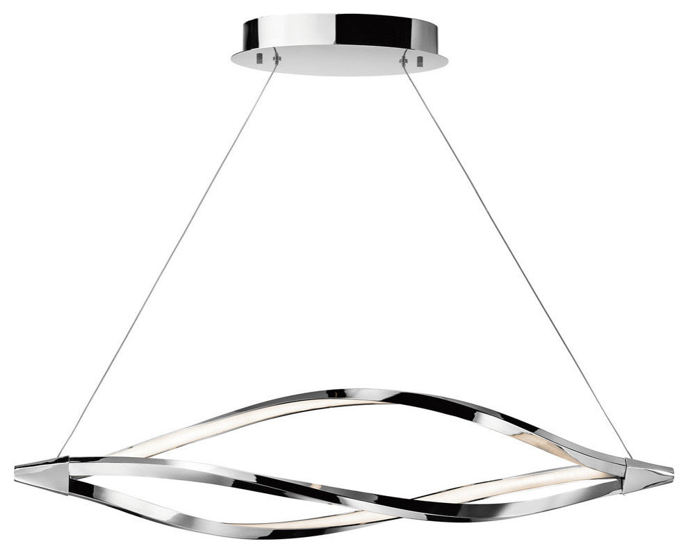 Meridian LED 1-Head Island Pendant, Chrome