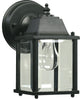 1-Light Cast Alum Box Lantern Wall Mount, Black