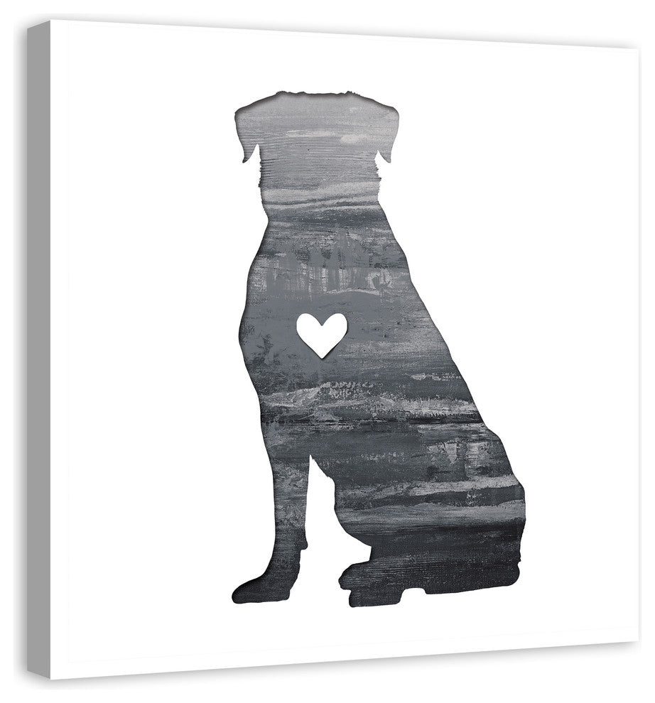 Designs Direct Creative Group Ink Silhouette Rottweiler 36x36 Canvas Wall Art