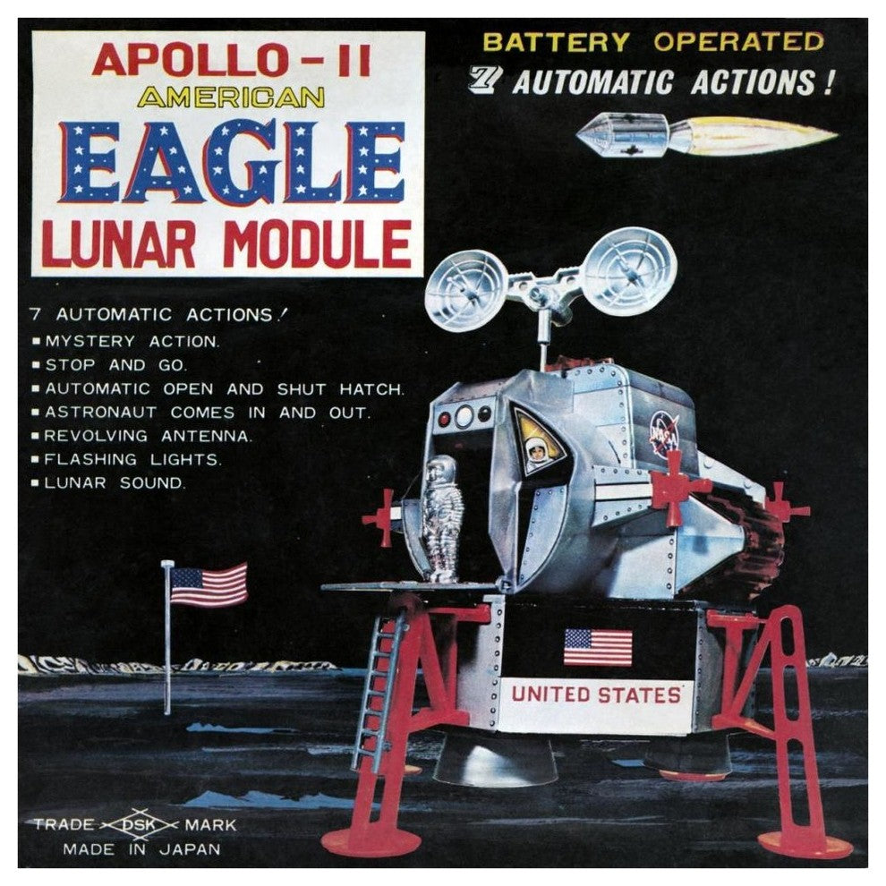 "Apollo-11 American Eagle Lunar Module" Paper Print by Retrorocket, 42"x42"