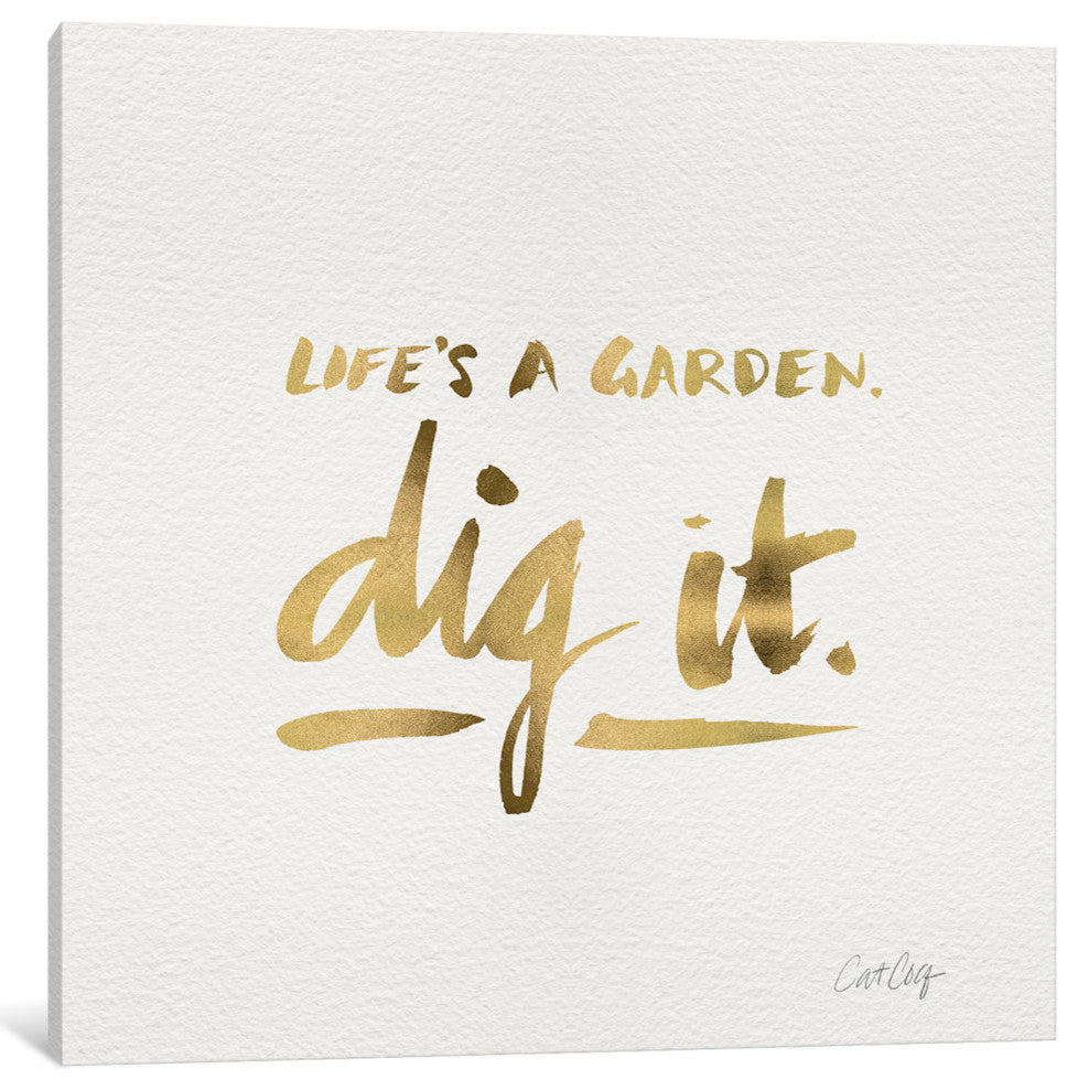 "Dig It Gold Artprint" by Cat Coquillette, 37x37x1.5