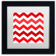 Color Bakery 'Xmas Chevron 2' Matted Framed Art, Black Frame, White Mat, 11x11