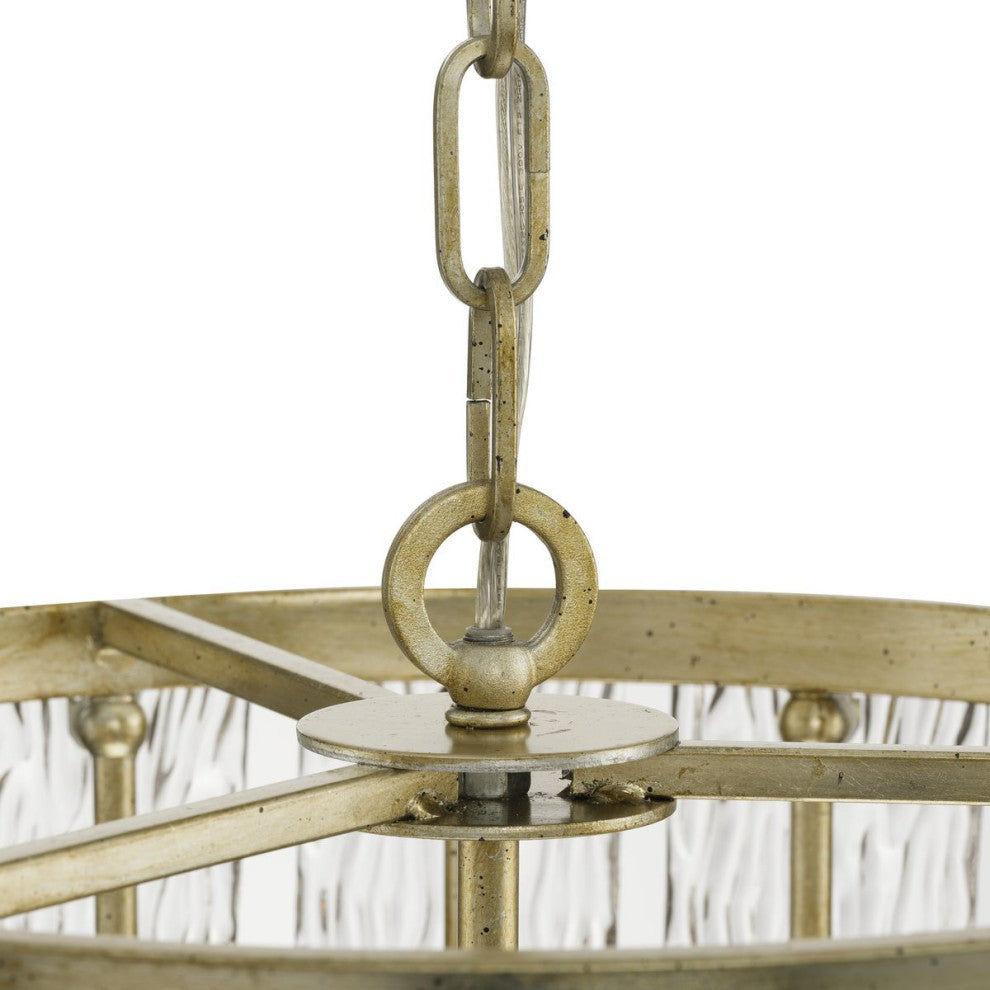 Chevall Collection 3-Light Modern Organic Pendant, Gilded Silver