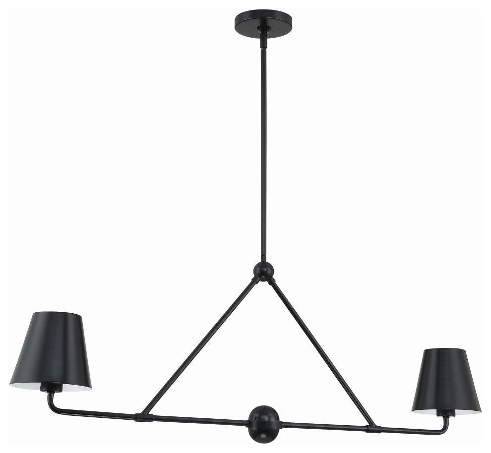 Xavier 2-Light Matte Black Chandelier