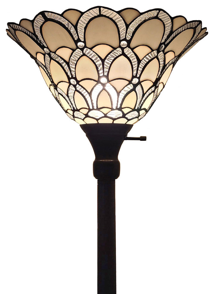 Tiffany Style Jeweled Torchiere Floor Lamp 69" Tall
