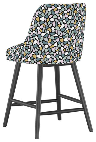 Markham Rounded Back Counter Stool, Bold Terrazzo Lavender Multi
