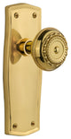 Prairie Plate Passage Meadows Door Knob, Polished Brass