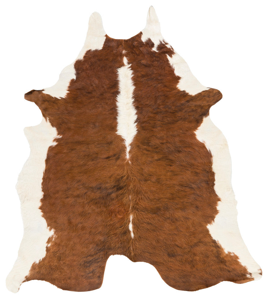 Surya Duke DUK-1001 Hide, Leather & Fur Area Rug, Camel, 7' Square