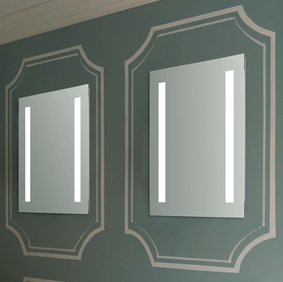 Electric LED Mirror with T5 Tube Vertical Lights, 20 X 26