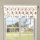 Spring Flower Embroidery Window Curtain Valance, Burgundy, 19" X 60"