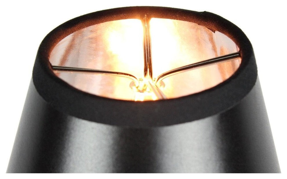 3"x5"x4" Black Parchment Silver-Lined Chandelier Lampshade