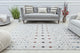 Jade La Paloma White  Moroccan Tribal Ivory Recycled Area Rug, 2'6" X 8'