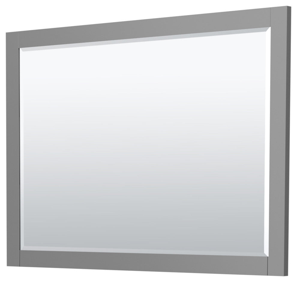 48" Single Bathroom Vanity, Dark Gray, No Countertop, Black Trim, 46" Mirror