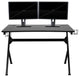 Gaming Desk w/Reclining Back/Arms Gaming Chair with Footrest, Black